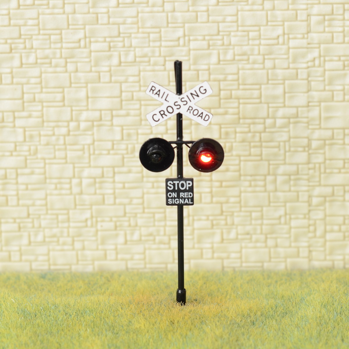 1 x OO Scale railroad grade crossing signal LED made 2 target faces black #X 